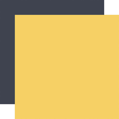 Echo Park - Firefly Collection - 12 x 12 Double Sided Paper - Lt. Yellow - Navy