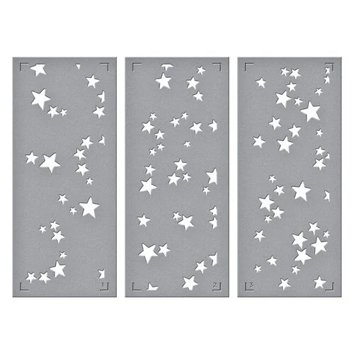 Spellbinders - Simon Hurley - Space Adventure Collection - 3D Embossing Folder, Etched Die, and Stencil Set - Starry Night 3 Spellbinders - Simon Hurley - Space Adventure Collection - 3D Embossing Folder, Etched Die, and Stencil Set - Starry Night