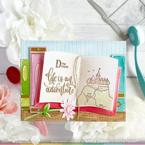 Waffle Flower Crafts - Craft Dies - Open Book 2 Waffle Flower Crafts - Craft Dies - Open Book