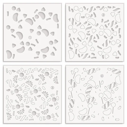 Altenew - Layering Stencil - 4 In 1 Set - Sugar Rush
