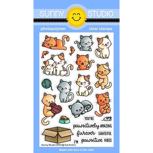Sunny Studio Stamps - Clear Photopolymer Stamps - Cat Antics