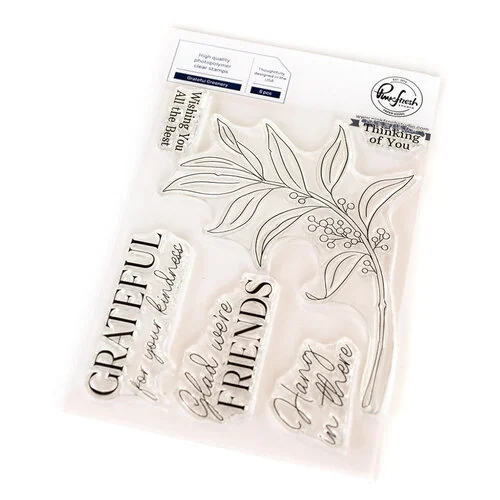Pinkfresh Studio - Beautiful Life Collection - Clear Photopolymer Stamps - Grateful Greenery