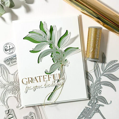 Pinkfresh Studio - Beautiful Life Collection - Clear Photopolymer Stamps - Grateful Greenery