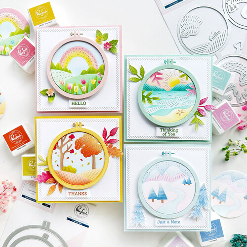 Pinkfresh Studio - Beautiful Life Collection - Dies - Embroidery Hoops