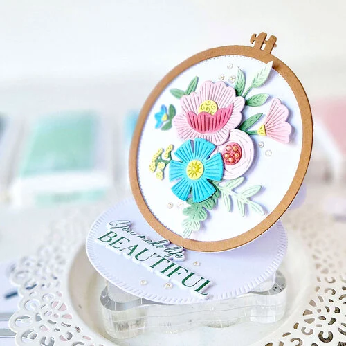 Pinkfresh Studio - Beautiful Life Collection - Dies - Embroidery Hoops