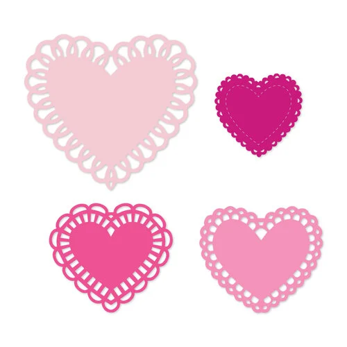 Scrapbook.com - Heart Doilies Bundle - Dies, Paper, Rub-Ons