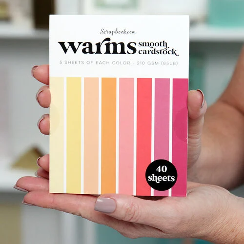 Scrapbook.com - Warms - Smooth Cardstock Paper Pad - A2 - 4.25 x 5.5 - 40 Sheets