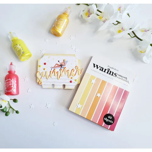 Scrapbook.com - Warms - Smooth Cardstock Paper Pad - A2 - 4.25 x 5.5 - 40 Sheets