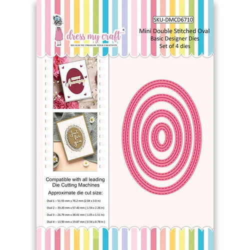Dress My Craft - Dies - Mini Double Stitched Oval