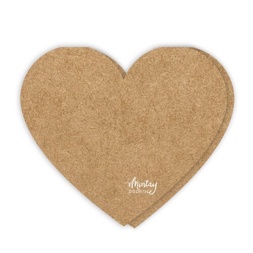 Mintay Papers - Mintay Basic - Heart Card Base - Kraft - 5 Pack