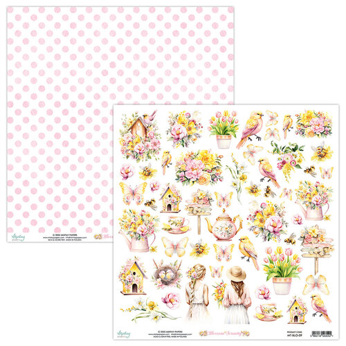 Mintay Papers - Blossom Serenity Collection - 12 x 12 Double Sided Paper - Elements 1 Mintay Papers - Blossom Serenity Collection - 12 x 12 Double Sided Paper - Elements
