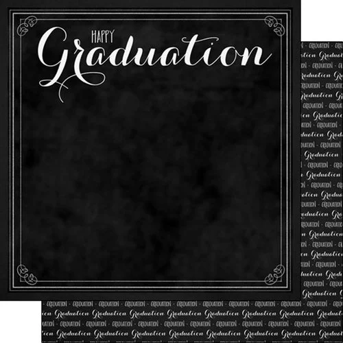 Scrapbook Customs - 12 x 12 Double Sided Paper - Happy Graduation 1 Scrapbook Customs - 12 x 12 Double Sided Paper - Happy Graduation
