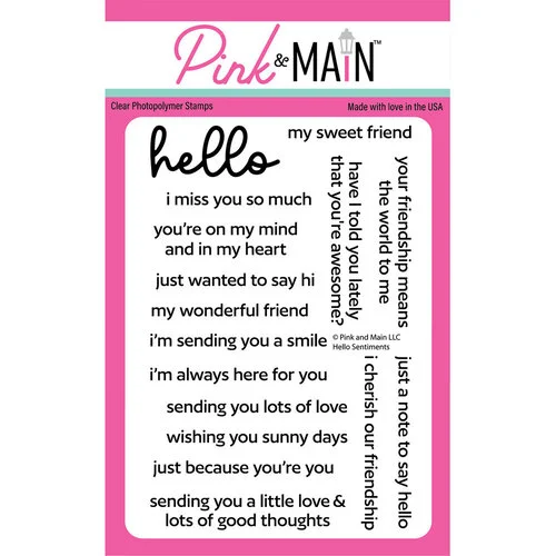 Pink and Main - Clear Photopolymer Stamps - Hello Sentiments 1 Pink and Main - Clear Photopolymer Stamps - Hello Sentiments