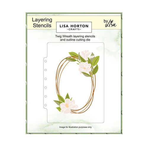 Lisa Horton Crafts - Layering Stencils - Twig Wreath 1 Lisa Horton Crafts - Layering Stencils - Twig Wreath