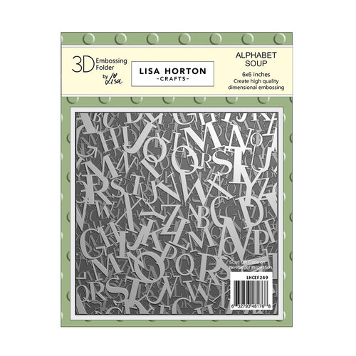 Lisa Horton Crafts - 3D Embossing Folder - Alphabet Soup 1 Lisa Horton Crafts - 3D Embossing Folder - Alphabet Soup