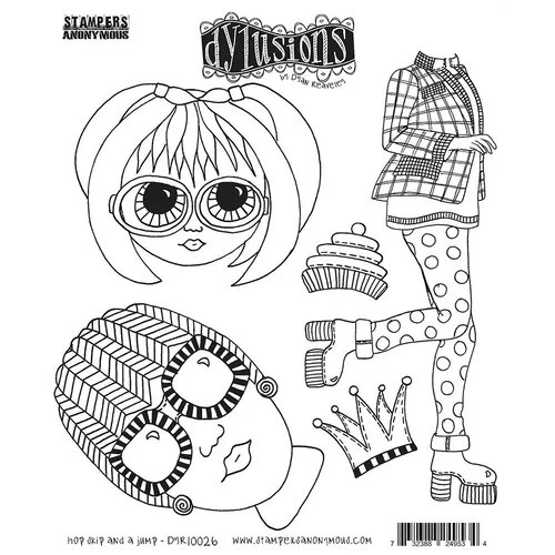 Stampers Anonymous - Dylusions - Cling Mounted Rubber Stamps - Hop, Skip, and a Jump