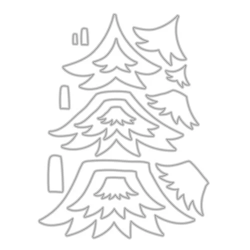 Scrapbook.com - Decorative Die Set - Nested Fancy Fir Trees