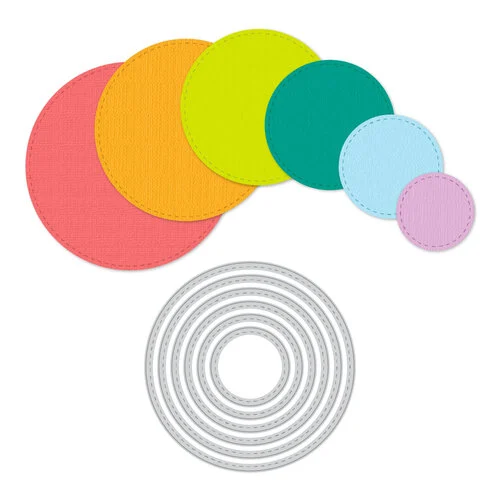 Scrapbook.com - Decorative Die Set - Nested Stitched Circles 1 Scrapbook.com - Decorative Die Set - Nested Stitched Circles