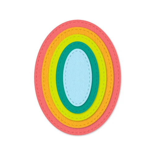 Scrapbook.com - Decorative Die Set - Nested Stitched Ovals