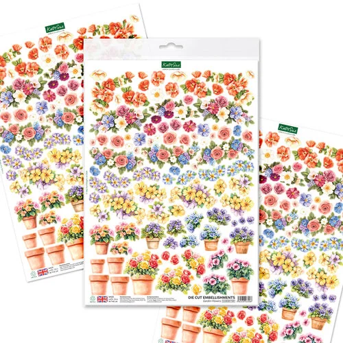 Katy Sue Designs - 3D Die Cut Decoupage Layers - Easy Pop Out Designs - Garden Flowers