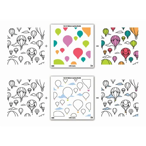 LDRS Creative - Daybreak Collection - Layering Stencils - Hot Air Balloons