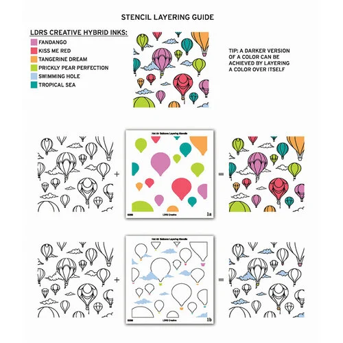 LDRS Creative - Daybreak Collection - Layering Stencils - Hot Air Balloons