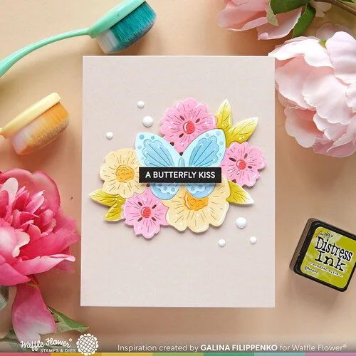 Waffle Flower Crafts - Craft Dies - Butterfly Blossom Texture