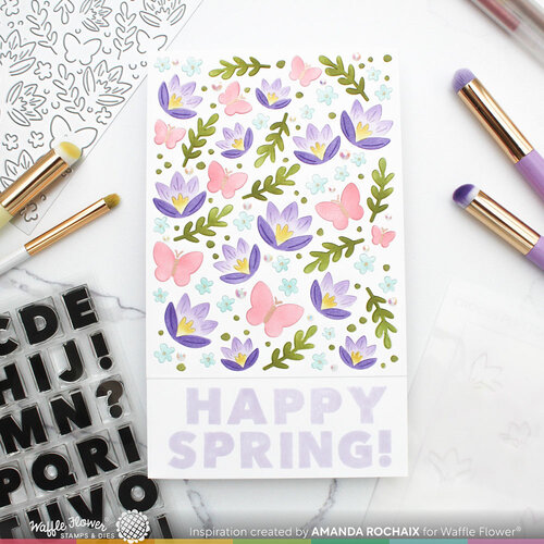 Waffle Flower Crafts - Stencils - Crocus Flutter 2 Waffle Flower Crafts - Stencils - Crocus Flutter