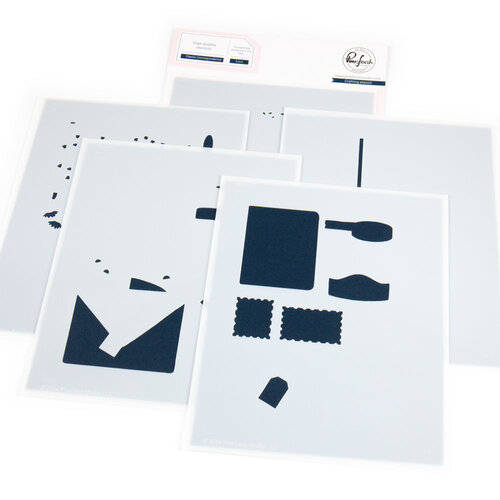 Pinkfresh Studio - Pure Bliss Collection - Stencils - Classic Correspondence 1 Pinkfresh Studio - Pure Bliss Collection - Stencils - Classic Correspondence