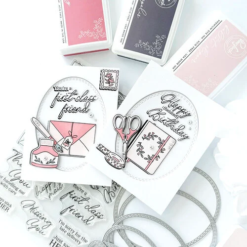 Pinkfresh Studio - Pure Bliss Collection - Stencils - Classic Correspondence 8 Pinkfresh Studio - Pure Bliss Collection - Stencils - Classic Correspondence