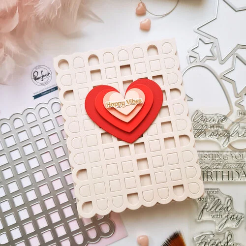 Pinkfresh Studio - Pure Bliss Collection - Dies - Scalloped Grid Coverplate 8 Pinkfresh Studio - Pure Bliss Collection - Dies - Scalloped Grid Coverplate
