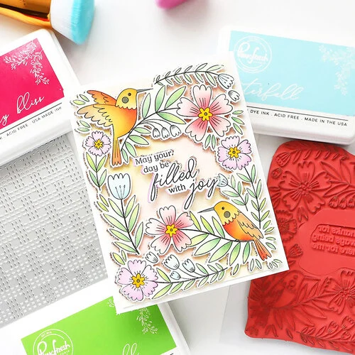 Pinkfresh Studio - Pure Bliss Collection - Stencils - Happy Hummingbirds 7 Pinkfresh Studio - Pure Bliss Collection - Stencils - Happy Hummingbirds