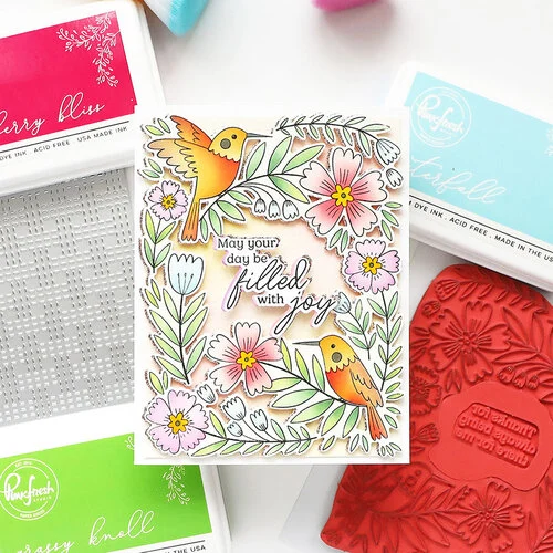 Pinkfresh Studio - Pure Bliss Collection - Stencils - Happy Hummingbirds 8 Pinkfresh Studio - Pure Bliss Collection - Stencils - Happy Hummingbirds