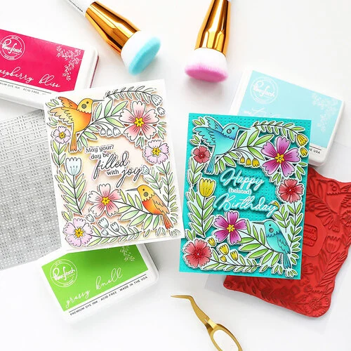 Pinkfresh Studio - Pure Bliss Collection - Stencils - Happy Hummingbirds 9 Pinkfresh Studio - Pure Bliss Collection - Stencils - Happy Hummingbirds