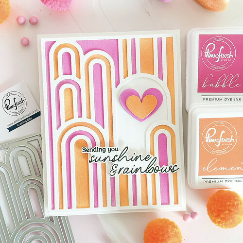 Pinkfresh Studio - Pure Bliss Collection - Dies - Elevated Rainbows Coverplate
