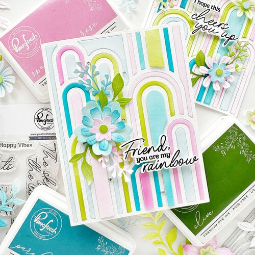 Pinkfresh Studio - Pure Bliss Collection - Dies - Elevated Rainbows Coverplate