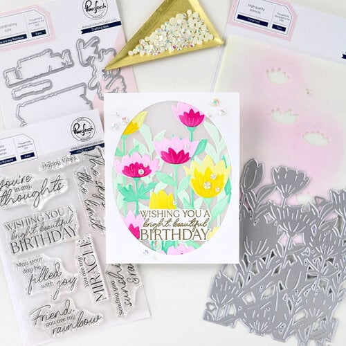 Pinkfresh Studio - Essentials Collection - Dies - Nested Ovals Double Stitch 2 Pinkfresh Studio - Essentials Collection - Dies - Nested Ovals Double Stitch