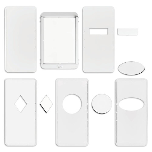 Sizzix - Stacey Park - Dimensional Embossing Diffuser - Base Plate and Frame Starter Kit - Variety Shapes - Plates and Insert Pieces - Bundle 1 Sizzix - Stacey Park - Dimensional Embossing Diffuser - Base Plate and Frame Starter Kit - Variety Shapes - Plates and Insert Pieces - Bundle