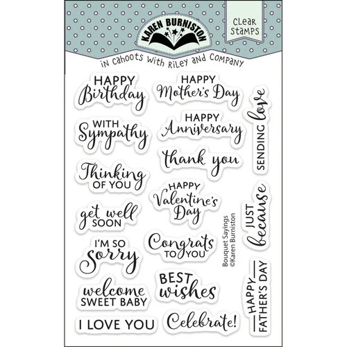 Karen Burniston - Clear Photopolymer Stamps - Bouquet Sayings