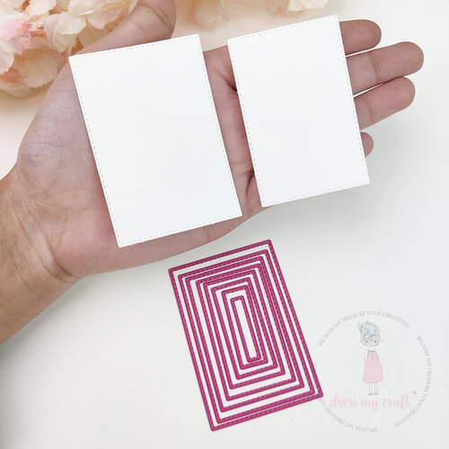 Dress My Craft - Dies - Mini Stitched Rectangle 1 2 Dress My Craft - Dies - Mini Stitched Rectangle 1