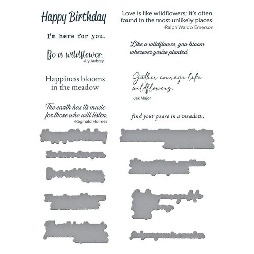 Spellbinders - Through The Meadow Collection - Press Plates and Dies - Sentiments