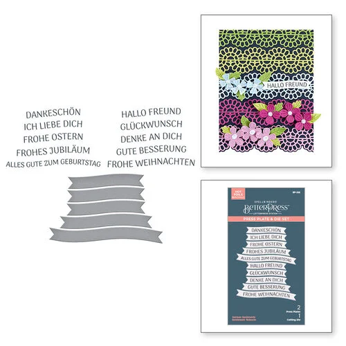 Spellbinders - International Sentiments Collection - BetterPress Plates and Dies - German Sentiments 1 Spellbinders - International Sentiments Collection - BetterPress Plates and Dies - German Sentiments