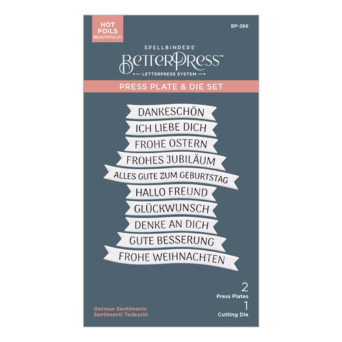 Spellbinders - International Sentiments Collection - BetterPress Plates and Dies - German Sentiments 3 Spellbinders - International Sentiments Collection - BetterPress Plates and Dies - German Sentiments