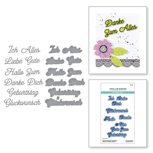 Spellbinders - International Sentiments Collection - Etched Dies - German Everyday Sentiments