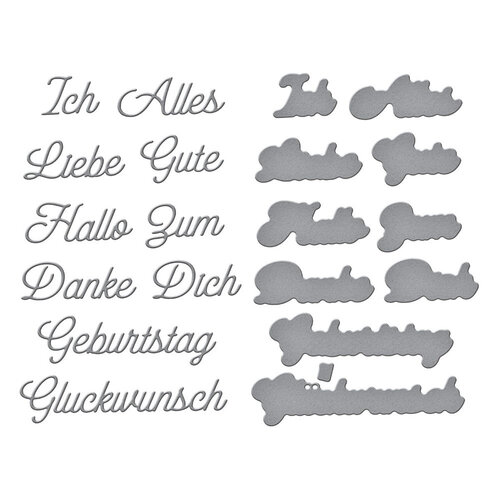 Spellbinders - International Sentiments Collection - Etched Dies - German Everyday Sentiments