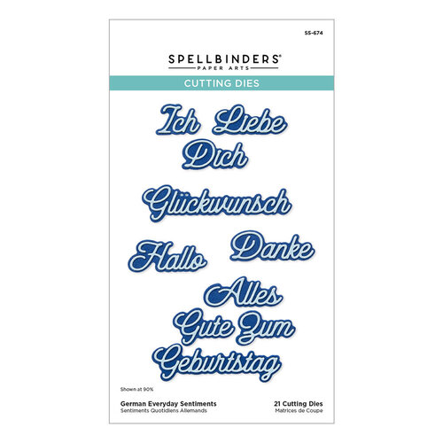 Spellbinders - International Sentiments Collection - Etched Dies - German Everyday Sentiments