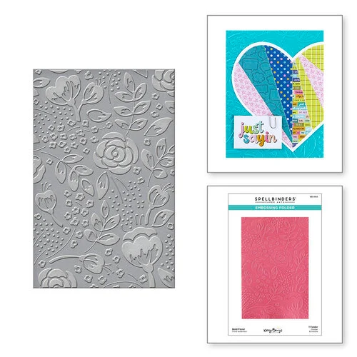 Spellbinders - Just Sayin' Collection - Embossing Folder - Bold Floral