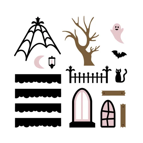 Scrapbook.com - Decorative Die Set - Halloween - House Treat Box Add On