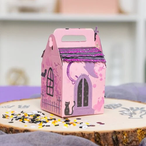 Scrapbook.com - Decorative Die Set - Halloween - House Treat Box Add On