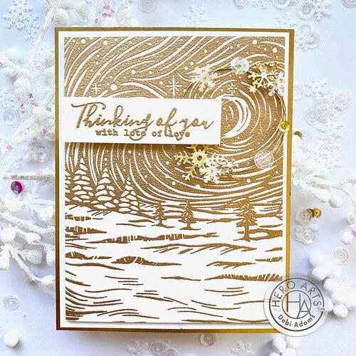 Hero Arts - Clings - Repositionable Rubber Stamps - Etched Winter Scene Bold Prints 2 Hero Arts - Clings - Repositionable Rubber Stamps - Etched Winter Scene Bold Prints